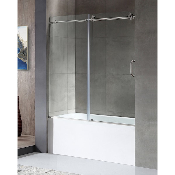 Anzzi Left Drain Tub With 60 x 62 in. Tub Door in Brushed Nickel, 5 ft. SD1701BN-3060L - main